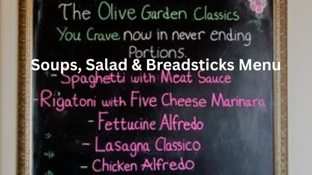 Soups, Salad & Breadsticks Menu