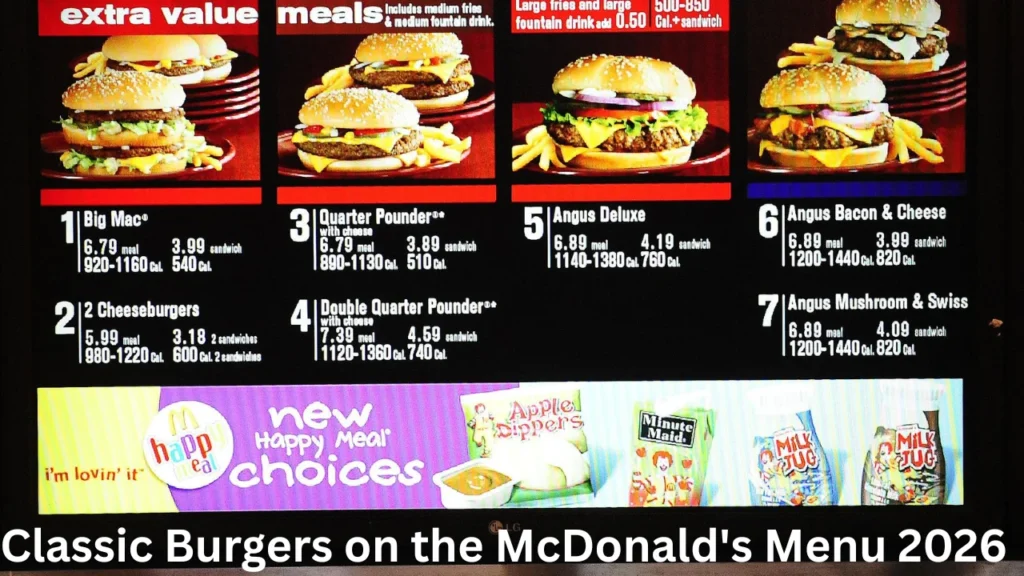 Classic Burgers on the McDonald's Menu 2026