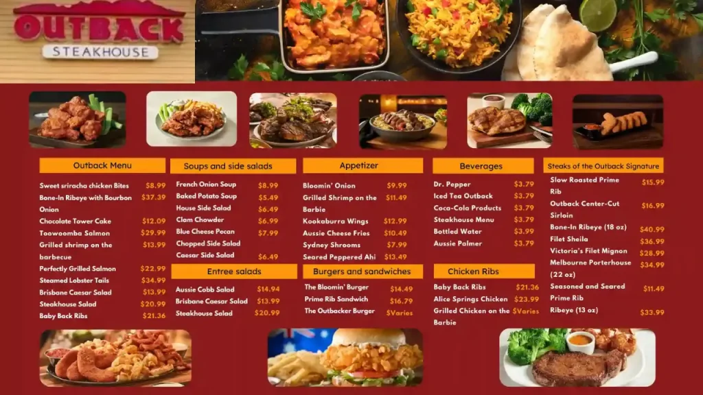Popular Chicken and Seafood Choices Outback Lunch Menu With Prices