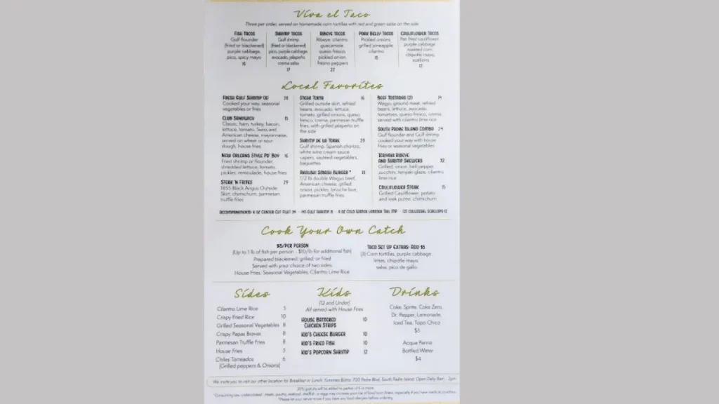 Side Dishes Viva South Padre Island Menu