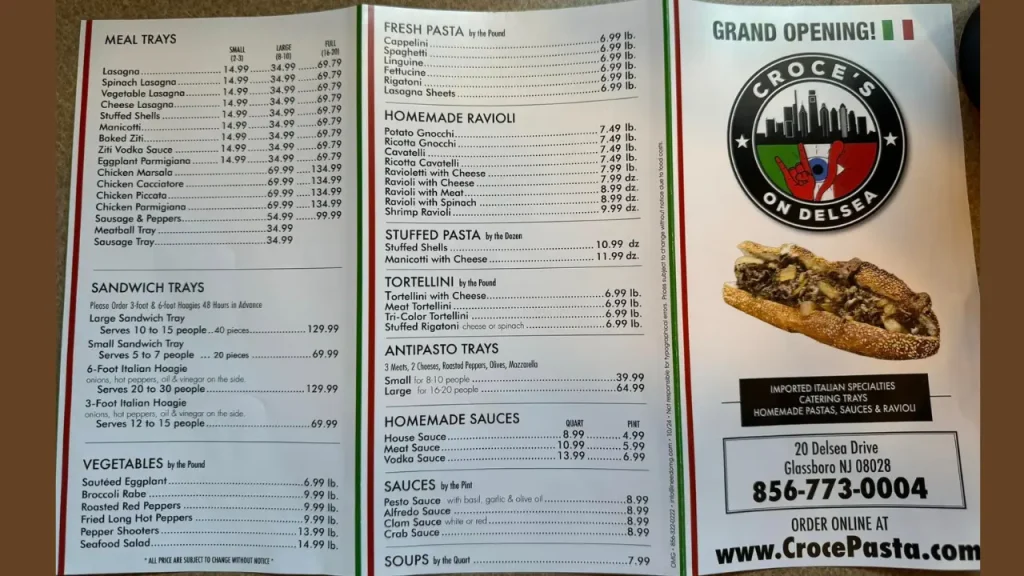 Appetizers Croce's On Delsea Menu