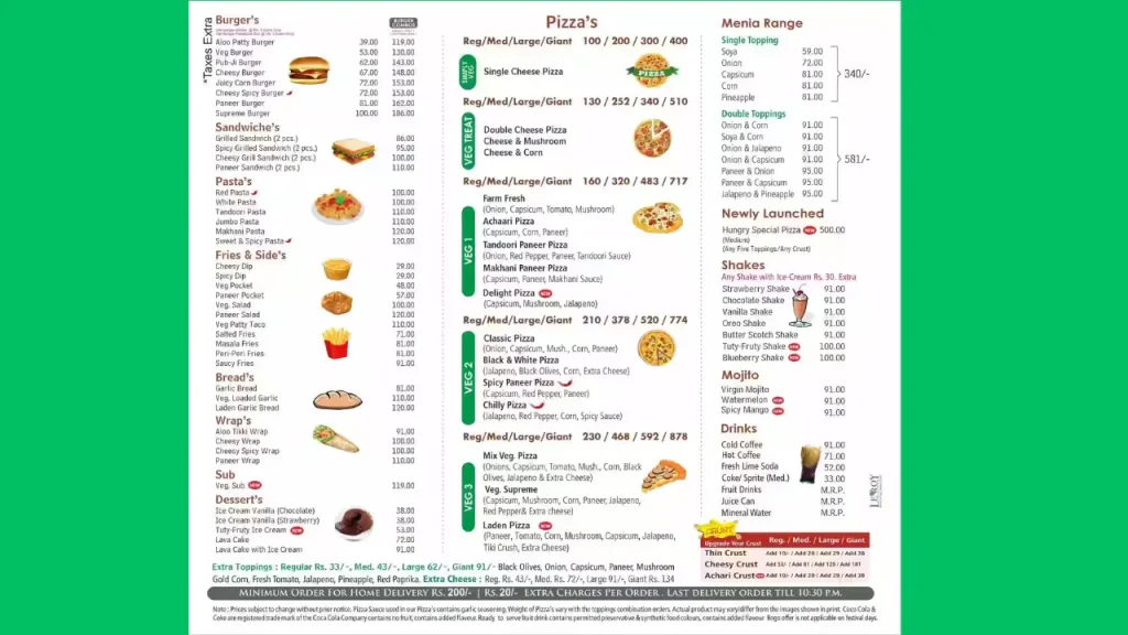 Popular Pizza Hungry Point Joginder Nagar Menu